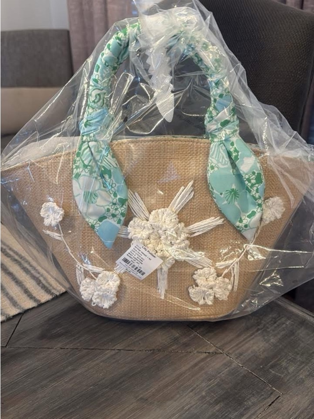 Lilly Pulitzer new straw tote bag purse GWP spring summer new!